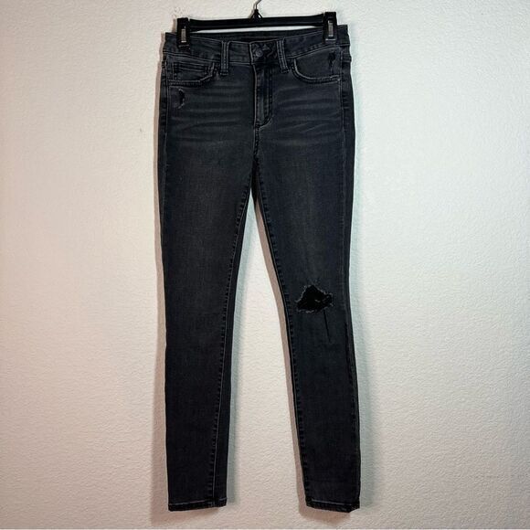Joe's Jeans Black Distressed Mid Rise Skinny Jeans Womens Size 26‎ - Picture 1 of 7